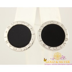 Серебряные серьги с надписью BVLGARI (БУЛГАРИ) 2635e